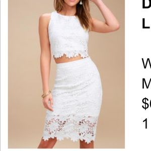 Lulus look at me wow white lace two piece
